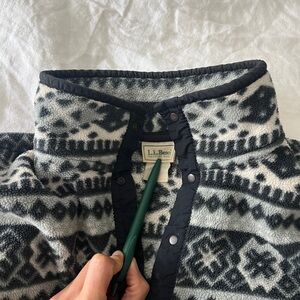 Vintage L.L. Bean patterned fleece